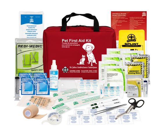 photo showing items to have in your first aid kit for your pet